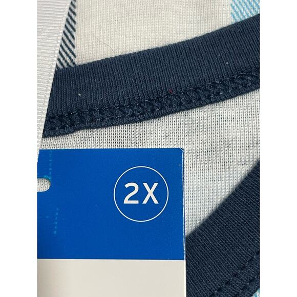 NWT Wonderland Pajamas Set Hanukkah Chanukah Womens 2xl Blue Plaid Matching Pjs - Picture 6 of 6